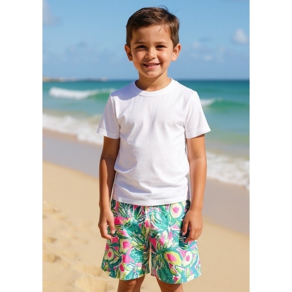 Lilly Pulitzer‎ Boys Beaumont Bermuda Shorts Pink Green GUAC AND ROLL Size 7